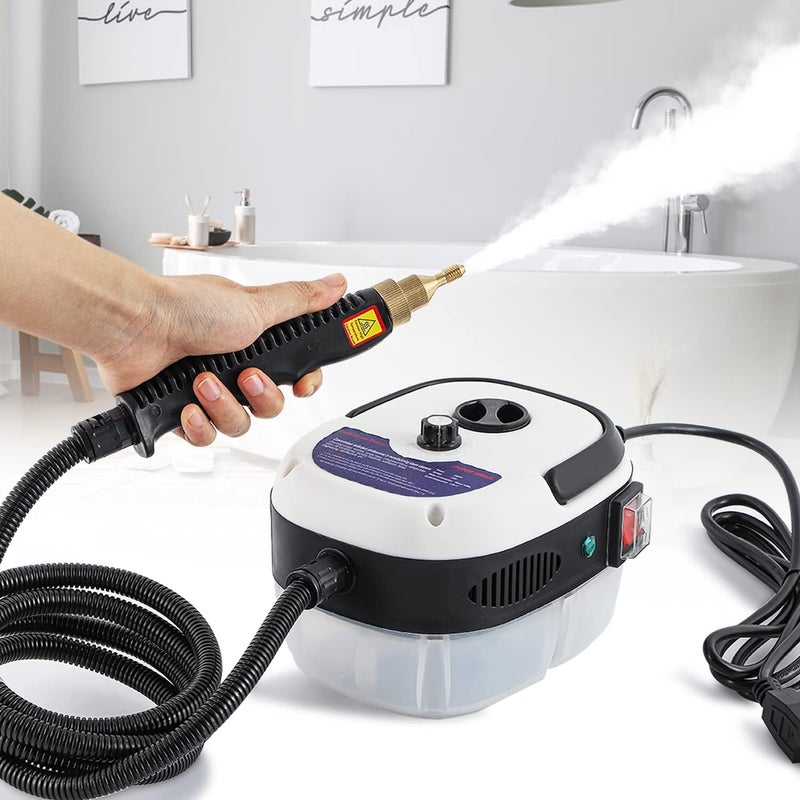 Moongiantgo High Pressure Steam Cleaner, 2500W Portable High Temp Bathroom Power Steamer Cleaning Machine Steam Humidity Adjustable For Home Use Kitchen Grease Car Detailing (110V, White) - Image 1